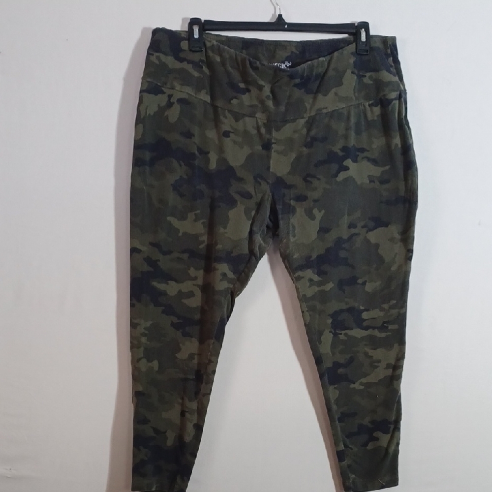 Terra & Sky Green Camo Pants Size 3X